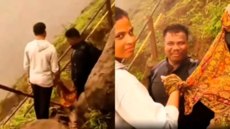 Couple Ties Hands with Dupatta During Hill Trek, Viral Video Sparks Debate