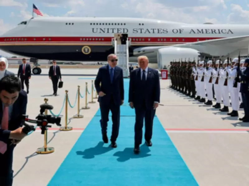 Trump arrives in Ankara for NATO summit, greeted by Turkish President Erdogan