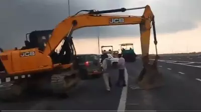 Monsoon Rain Damages Ganga Expressway Link Road in Unnao