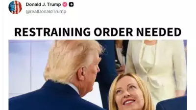 Trump Shares Meme Mocking Meloni, Says Needs Restraining Order Amid Growing Feud