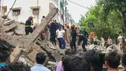 Delhi Rohini Under-Construction House Collapses Amid Heavy Rains